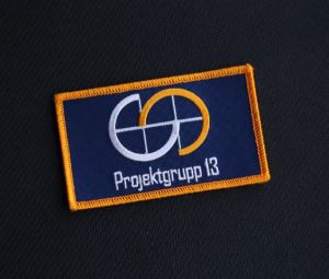 レギュラー長方形の刺繍ロゴバッジ